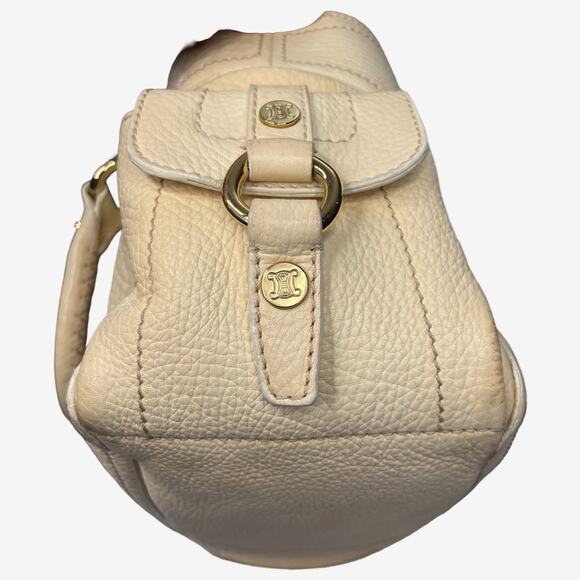 Céline  Vintage Boogie Bag Pale Yellow Pebbled Leather Top Handle Satchel - Picture 16 of 16